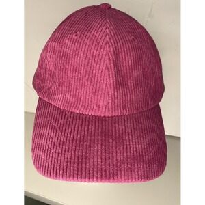 Anthropologie Corduroy Baseball Cap Adjustable Buckle Strap Pink Womens OSFA NWT